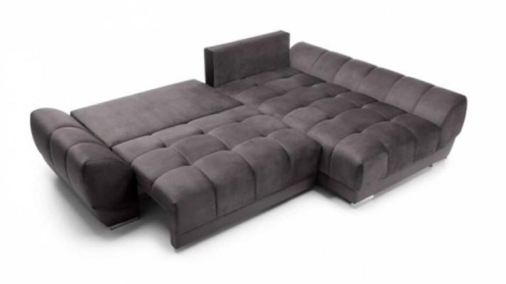 Upholstered sofa Corner suite Gray Corner sofa L-shape fabric sofa Couch Sofa Fabric