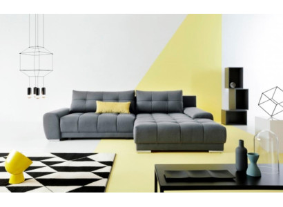 Corner suite fabric sofa gray Corner sofa Bed function L-shape upholstered sofa