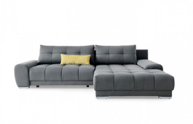 Corner suite fabric sofa gray Corner sofa Bed function L-shape upholstered sofa