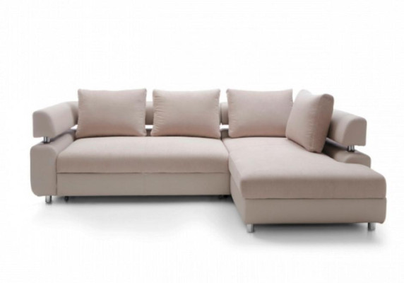 Corner suite fabric sofa Beige Corner sofa Bed function L-shape upholstered sofa