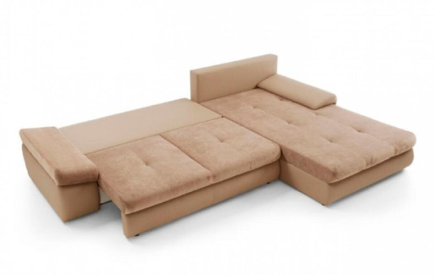 Fabric sofa Corner suite Corner sofa L-shape Blue Upholstered sofa Lying surface