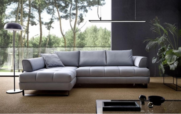 Upholstered sofa Corner suite Corner sofa L-shape fabric sofa Couch Sofa Gray Furniture