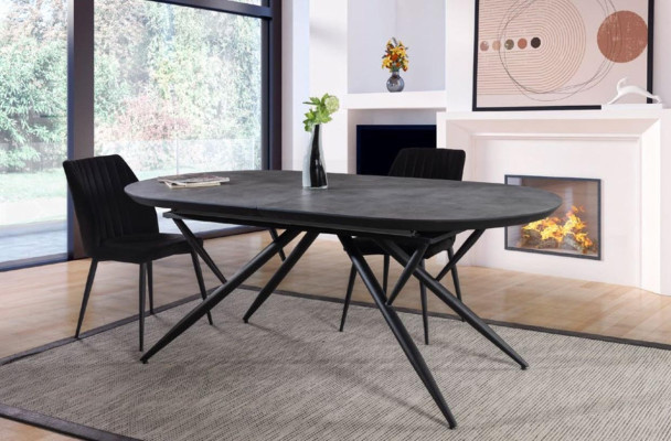 Oval Dining room table Dining table Extendable Kitchen Table Wood Gray Big
