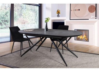 Oval Dining room table Dining table Extendable Kitchen Table Wood Gray Big