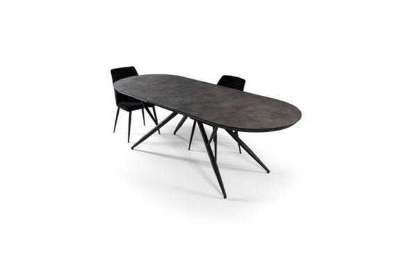 Oval Dining room table Dining table Extendable Kitchen Table Wood Gray Big