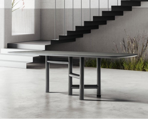 Kitchen table Dining room table Extendable Design Luxury Wood Gray Table