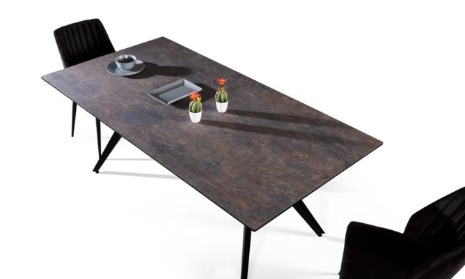 Extendable Dining table Dining room table Kitchen table Wood Black Table
