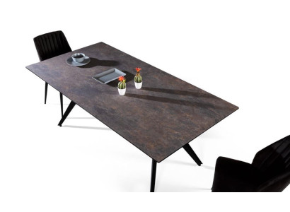 Extendable Dining table Dining room table Kitchen table Wood Black Table