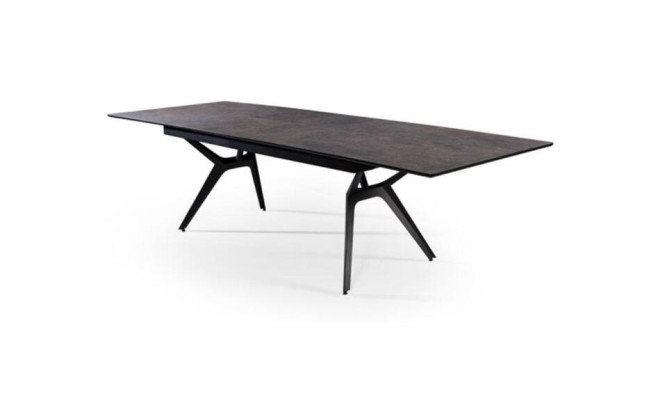 Extendable Dining table Dining room table Kitchen table Wood Black Table