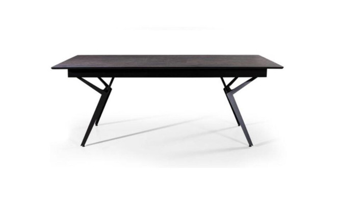 Extendable Dining table Dining room table Kitchen table Wood Black Table