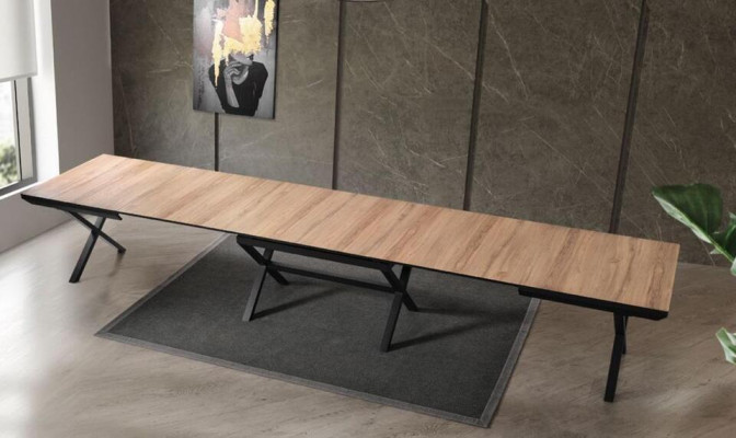 Big Table Conference tables Dining room table Extendable Wood Brown XXL