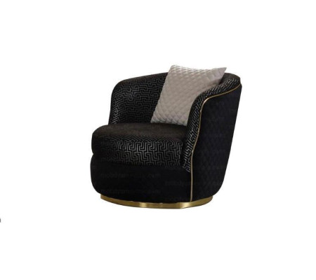 Design Armchair 1 Seater Textile Luxury Upholstery Armchair Black Color Luxury