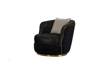 Design Armchair 1 Seater Textile Luxury Upholstery Armchair Black Color Luxury