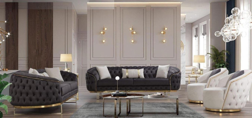Luxurious sofa set 4 pieces 3+3+1+1 seat sofa couches furniture couch living room
