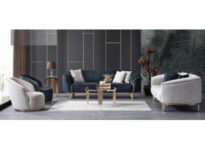 Designer sofa set 4 pieces living room sofas 3 seat couch armchair modern design