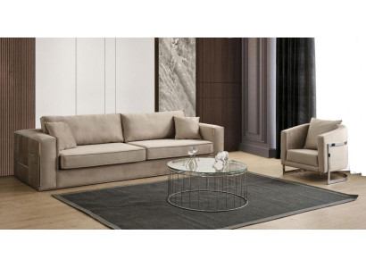Sofa Set 2 pcs Living room Complete Sofa set 3+1 Seater Furniture Textile