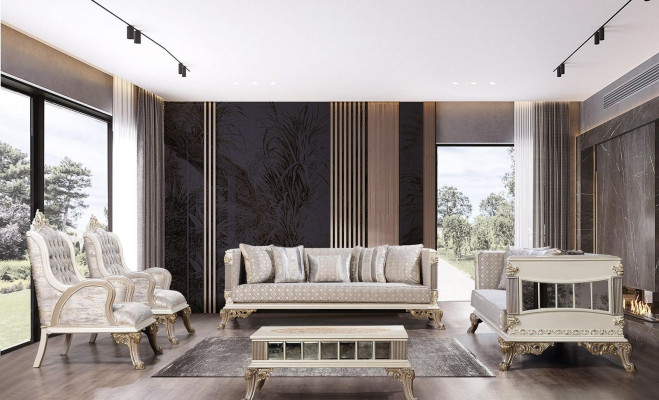 Luxury Sofa Chesterfield Set Sofa set 3+3+1+1 Seater Classic Group 4-piece.