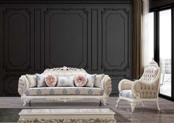 Sofa set Classic Luxury Sofas Armchair Living room set 3+1seater Chesterfield