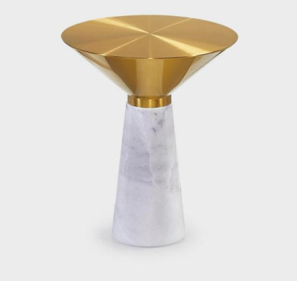 Modern Round Side Table Coffee Table Golden Coffee Table Marble