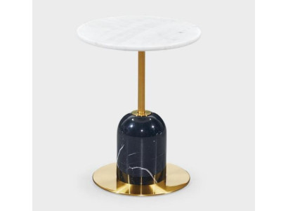 Black -White Metal Side table Living room Round Storage Table