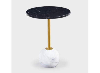 Modern Black Metal Table Living room Furniture Side table Marble