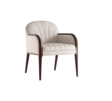 Designer White Armrest Chair Luxury Wooden Chair Upholstery Furniture Chairs Chair