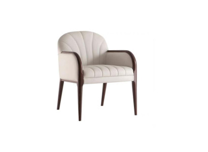 Designer White Armrest Chair Luxury Wooden Chair Upholstery Furniture Chairs Chair