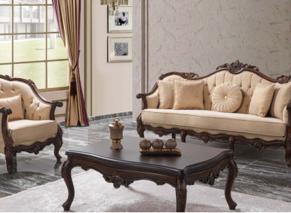 Upholstered sofa sofa sofa set couch fabric sofa beige chesterfield set