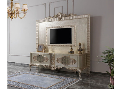 Lowboard TV stand sideboard TV cabinet wood gold living room table luxury