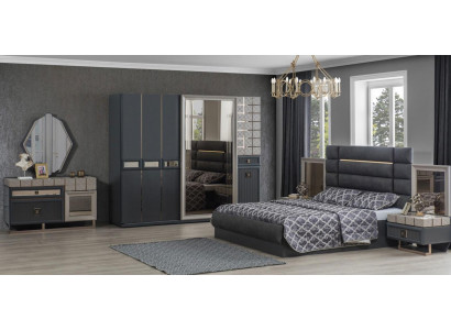 Luxury Bedroom Double bed Gray Suite Set 4pcs Modern Bed new