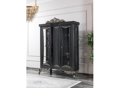 Display case Wardrobe Display cabinet Cabinets Living room Glass Gray Wood new