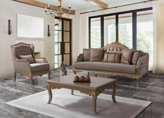 Sofa set upholstered sofa sofa couch brown fabric sofa Chesterfield set couches