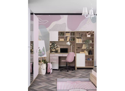 Desk Childrens room Bookshelves Set 4pcs Computer Wood Pink new