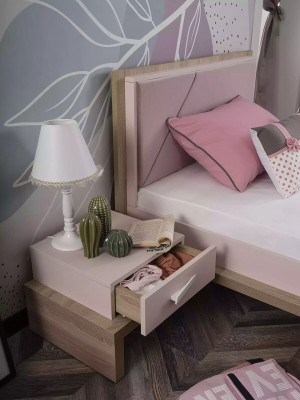 Bedside table Children Childrens room Nightstand Wood Pink Wardrobe Table