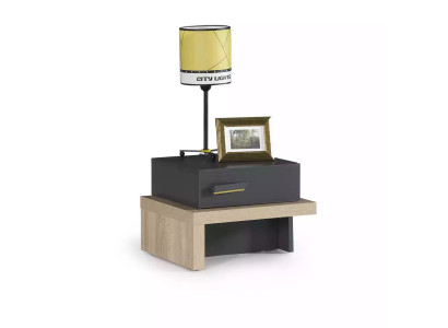 Bedside table Telephone table Childrens room Nightstand Wood Gray Wardrobe