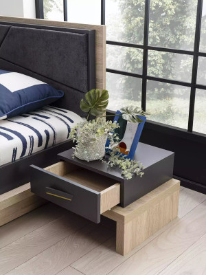 Bedside table Telephone table Childrens room Nightstand Wood Gray Wardrobe