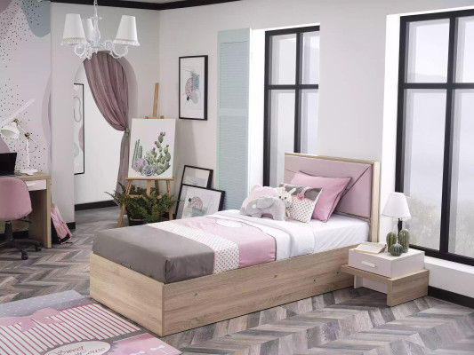 Childrens bed Bed Bed Frame Wood Pink Childrens room bed base Modern