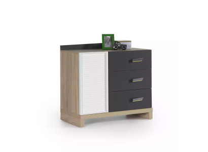 Children's chest of drawers Wardrobe Children's room shelf Gray Wood Modern new