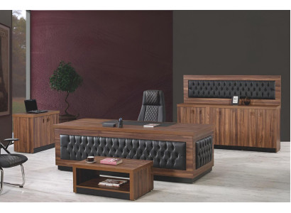 Luxury Office furniture Complete Office Desk Office Set 4-piece Wood Brown
