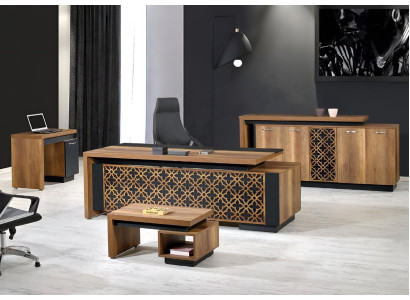 Classic Complete e Study room furniture Desk 4pcs Wood Brown