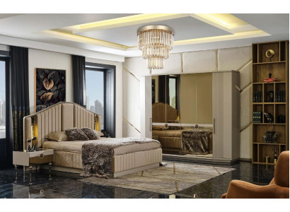 Bedroom Luxury Furniture Set Bed 2x Bedside tables Wardrobe Wardrobe