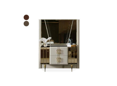 Chest of drawers with Mirror stainless steel Luxury Italian Style 2-piece Set Furniture new