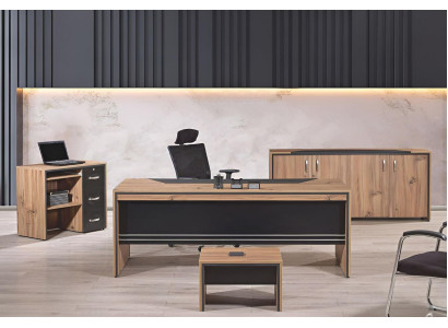 Table Office Furniture Study room furniture Desk Set 4pcs Wood Black