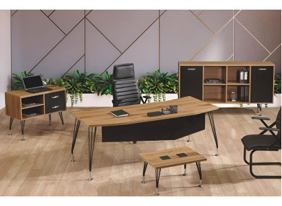 Office furniture Complete Office Desk Office Office desk 4-piece Wood Black
