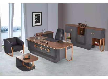 Office furniture set luxury study room furniture desk cabinets coffee table