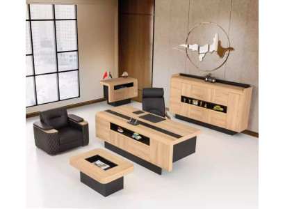 Furniture Office Luxury Office Furnishings Complete Set Table Wardrobe 3pcs
