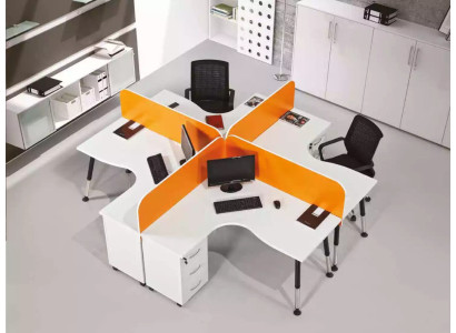 Team Workstation Desk 4 People Table Counter Team Desks