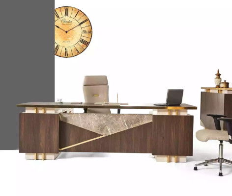 Study room furniture Corner desk Luxury Office cabinet Coffee table 3-piece