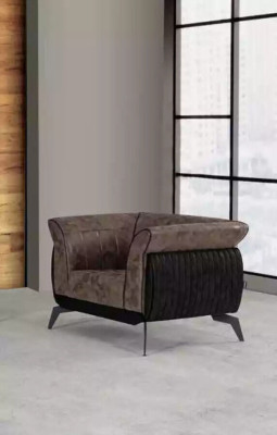 Brown sofa set three-seater armchair study room furniture couch set 2 pieces
