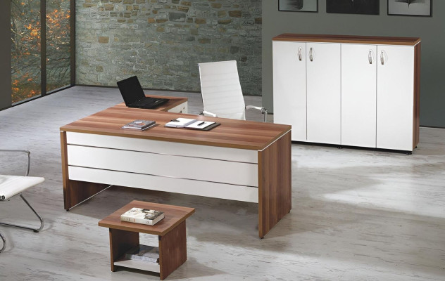 Office furniture set 3-piece corner office table Complete Office Wardrobe Wood Group White